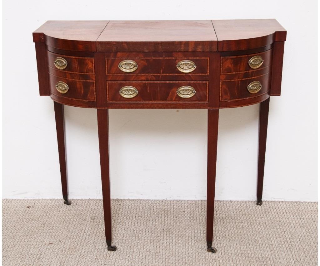 Hepplewhite style mahogany inlaid ladies