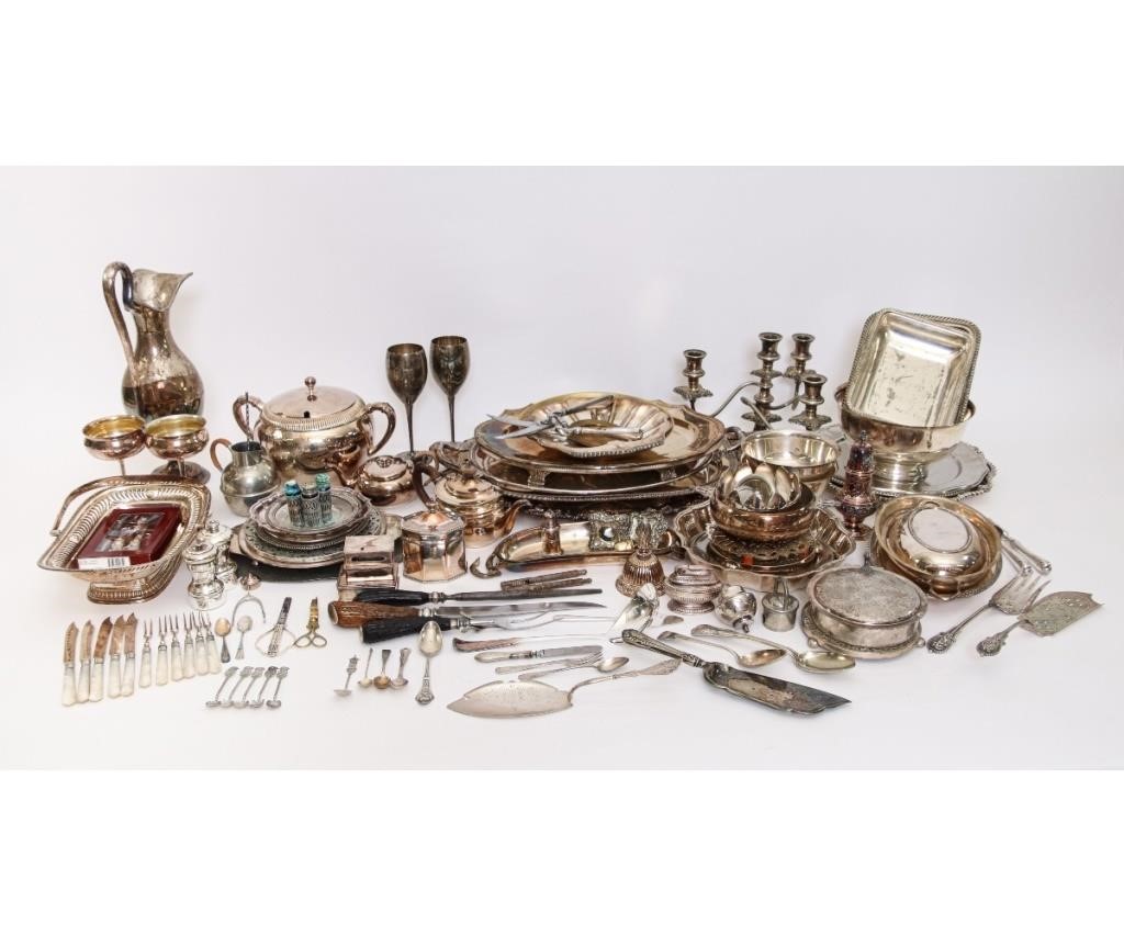 Large grouping of silver plate