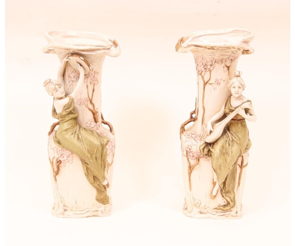 Pair of Royal Dux Bohemia vases
