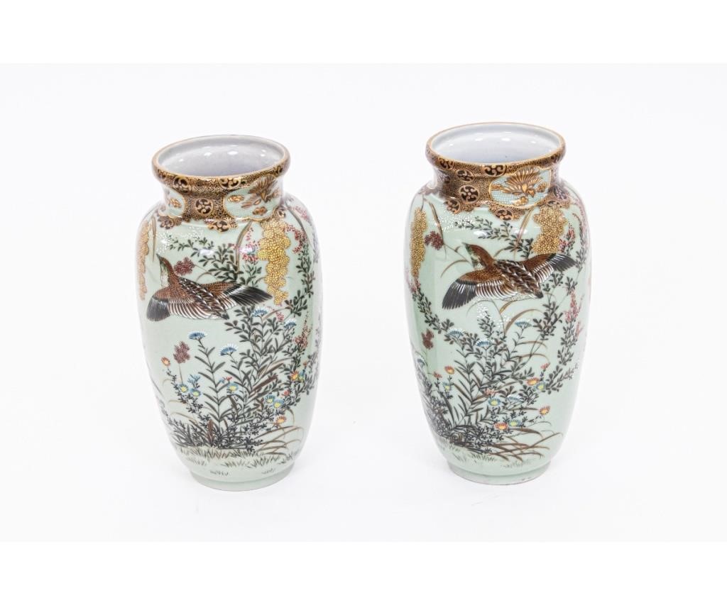 Pair of Japanese porcelain vases,