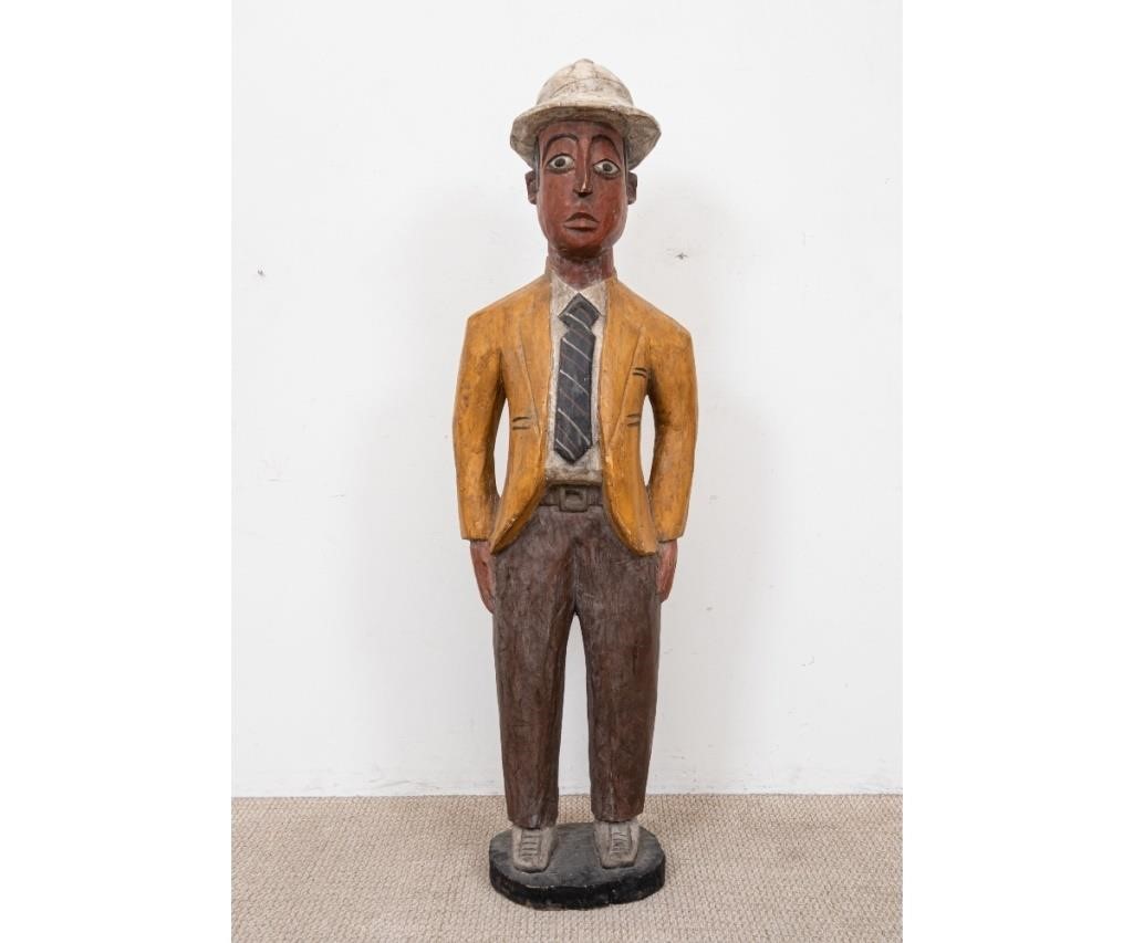 Large wood carved figure of a man 28aaff