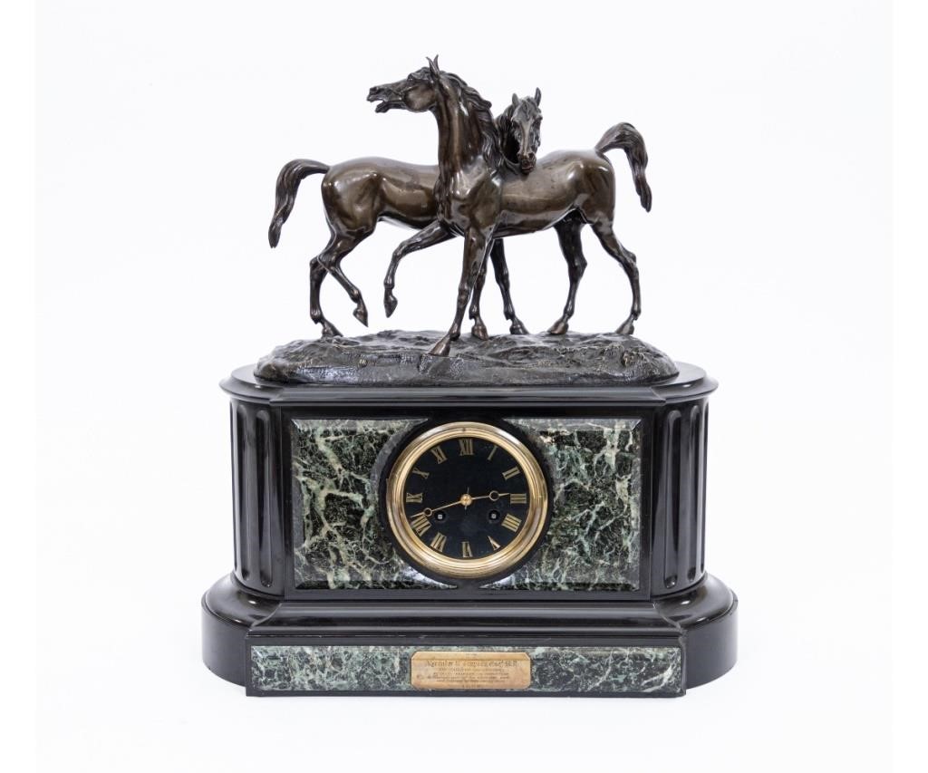 French black marble clock with