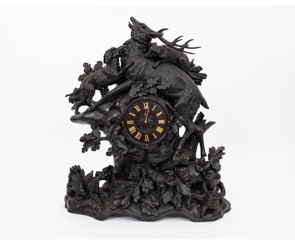 Large Black Forest clock with carved 28ab21