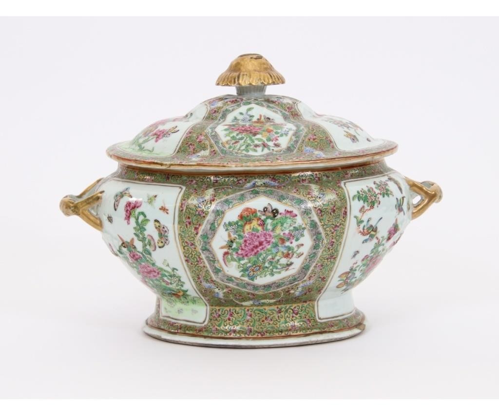 Large porcelain Rose Medallion tureen,