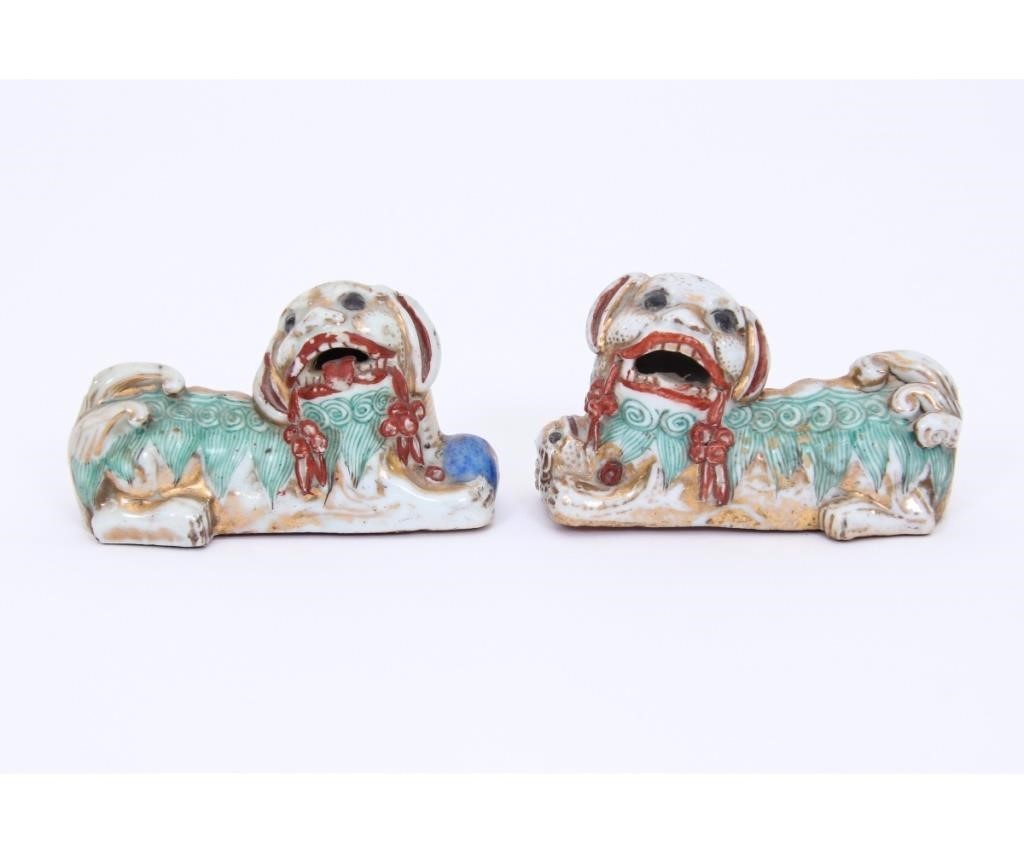 Pair of Chinese porcelain recumbent 28abad
