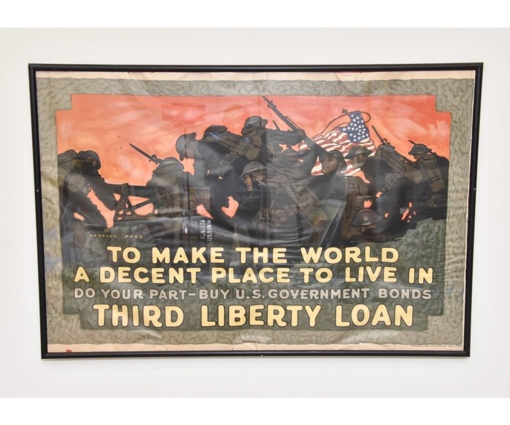 Large framed and matted WWI poster 28ac58