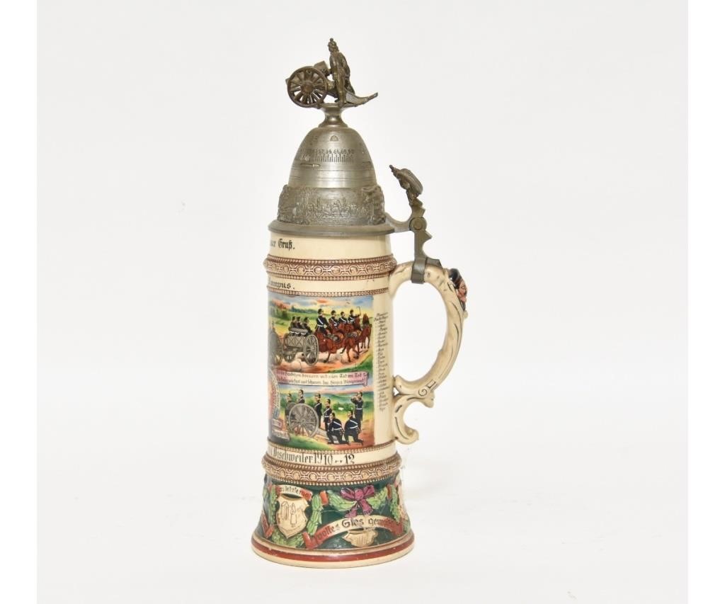 German regimental artillery stein, 1910-1912,