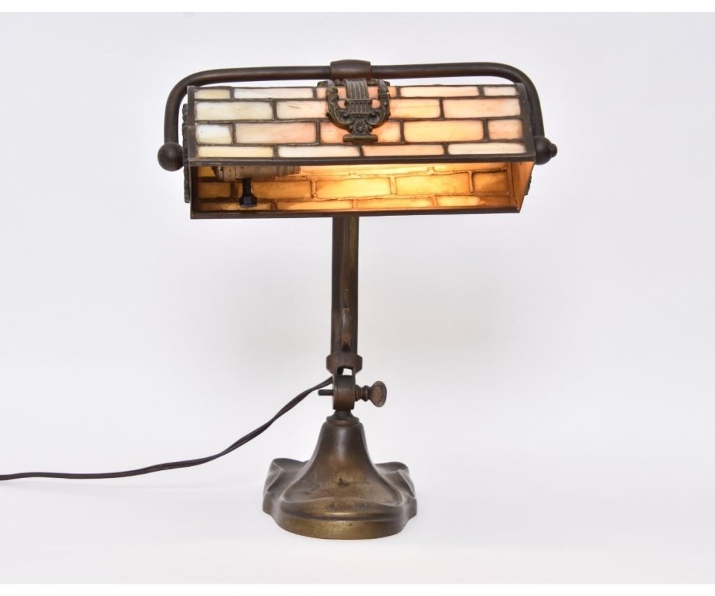 Art Nouveau bronze desk lamp with 28acba