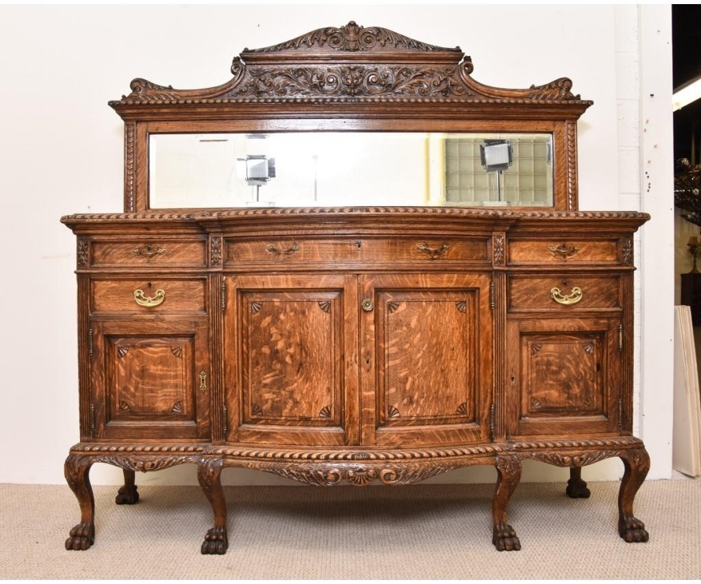 Large oak sideboard, circa 1890 with