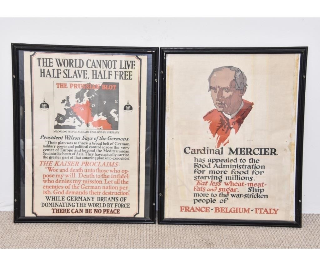 Two framed  WWI posters "Cardinal