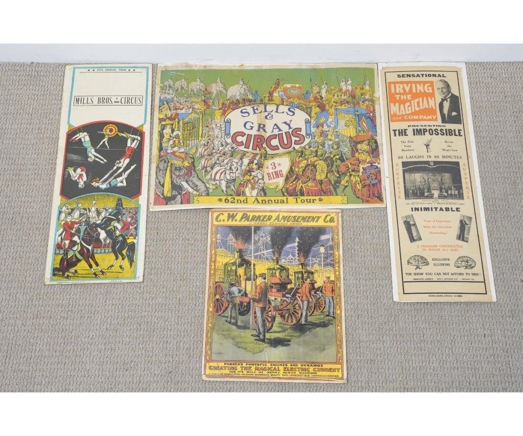 Four circus posters to include