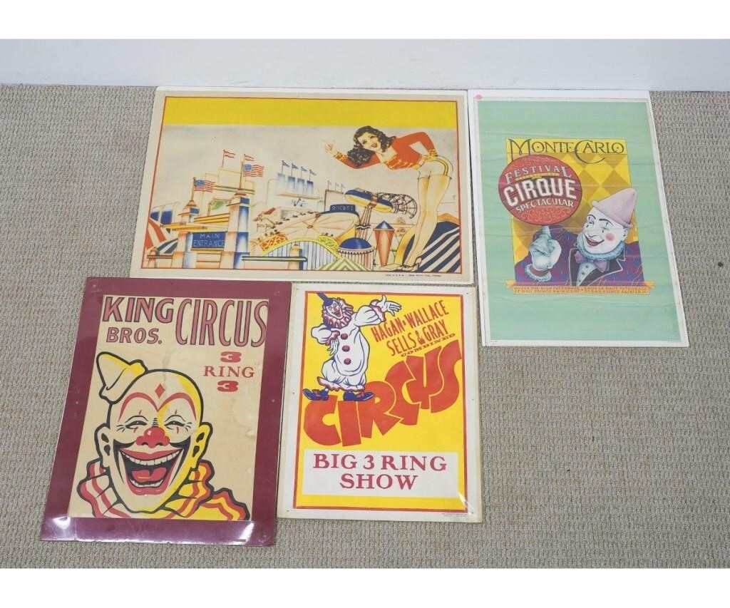 Four circus posters to include