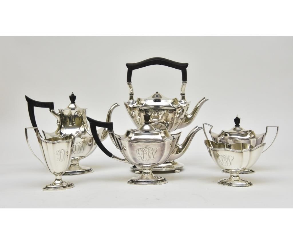 Six piece sterling silver tea service