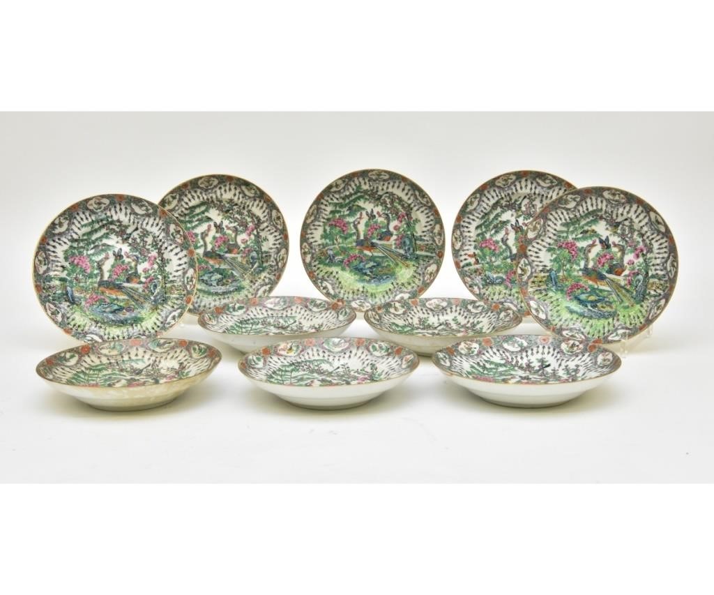 Set of ten Chinese porcelain deep