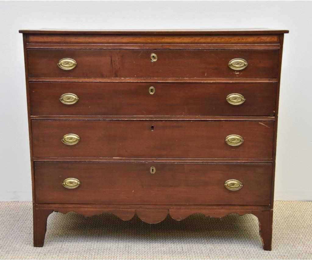 Federal mahogany inlaid chest of