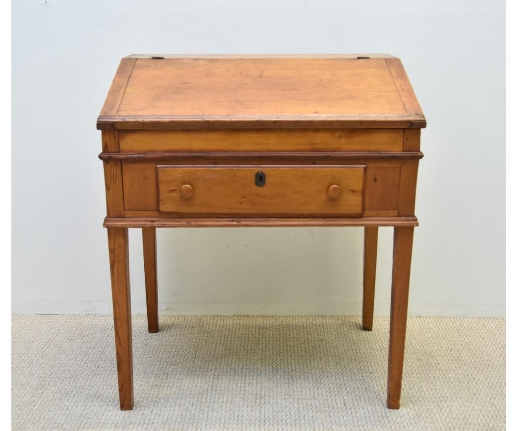 Country pine school masters desk, early