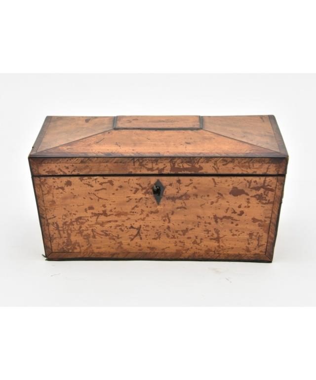 Georgian satinwood tea caddy
5"h