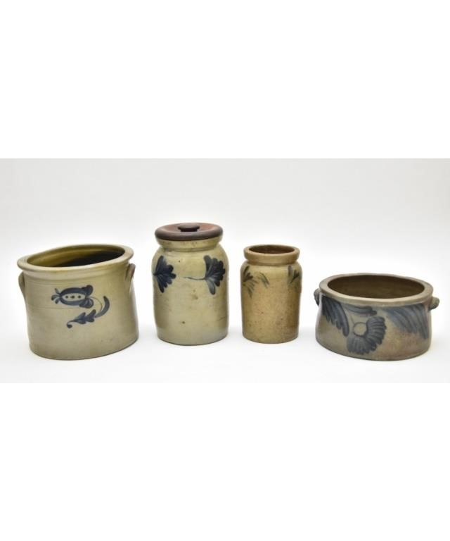 Four pieces of stoneware, tallest with