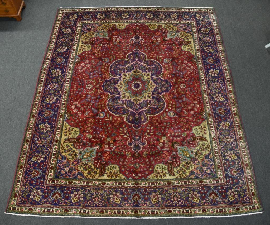Handwoven palace-sized Tabriz carpet