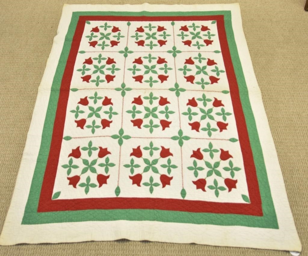 Colorful applique youth quilt with 28b060