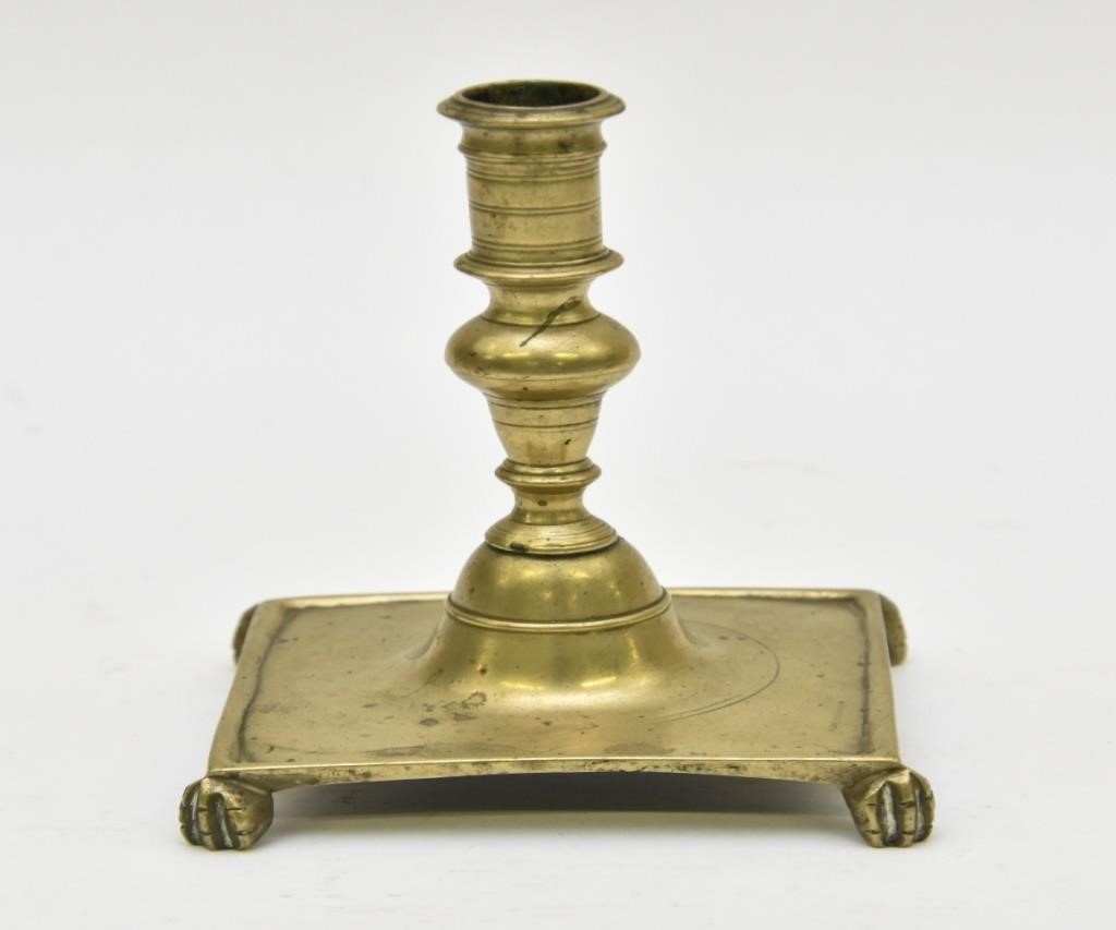 Spanish brass candlestick 18th 28b074
