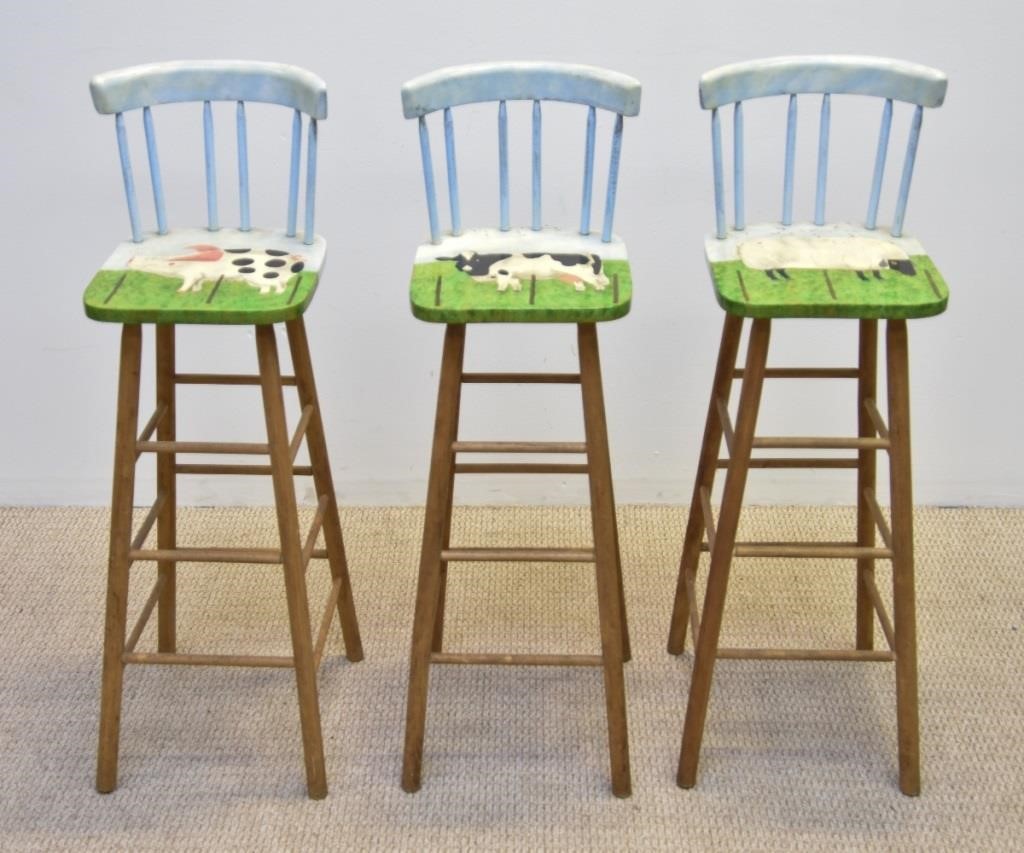 Set of three high chairs 20th 28b075