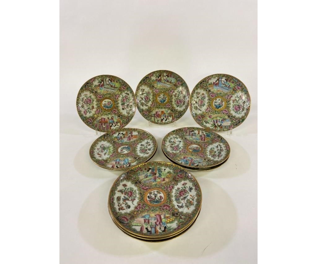 Ten Rose Medallion plates, 19th c.
8.75