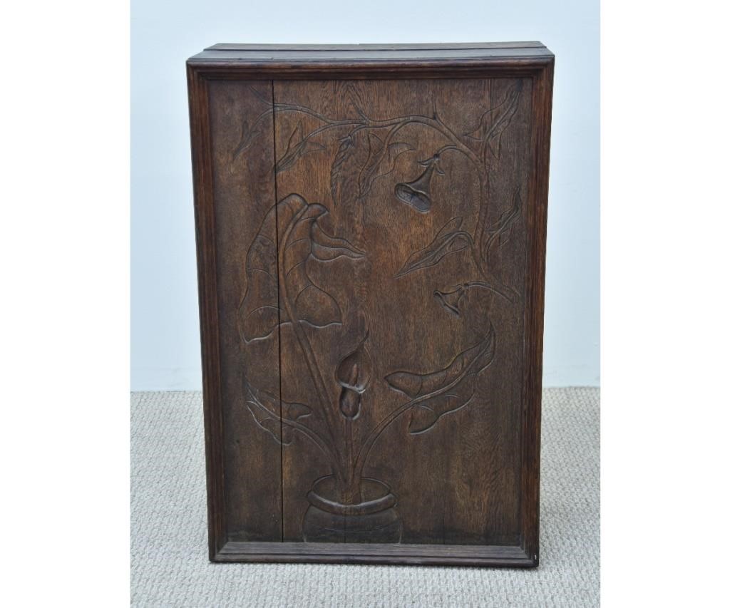 Oak carved hanging cabinet circa 28b0fc