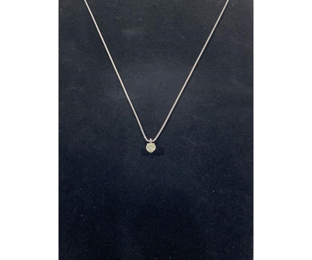 Ladies white gold diamond necklace,