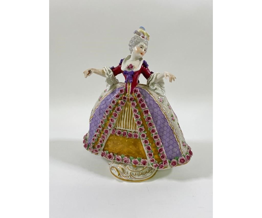 Colorful Sevres figure of a woman