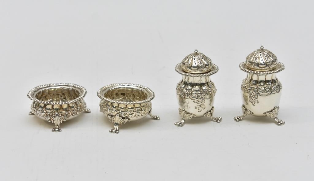 Pair of ornate sterling silver master