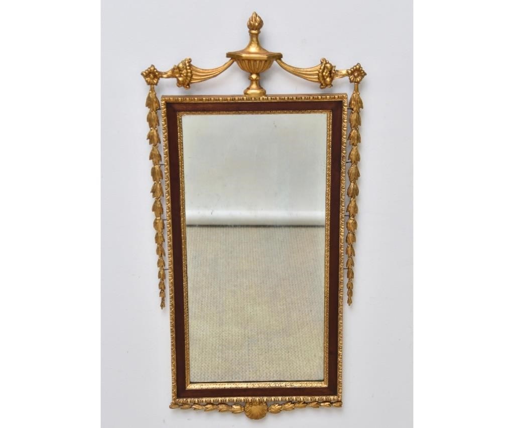 Sheraton style mahogany mirror