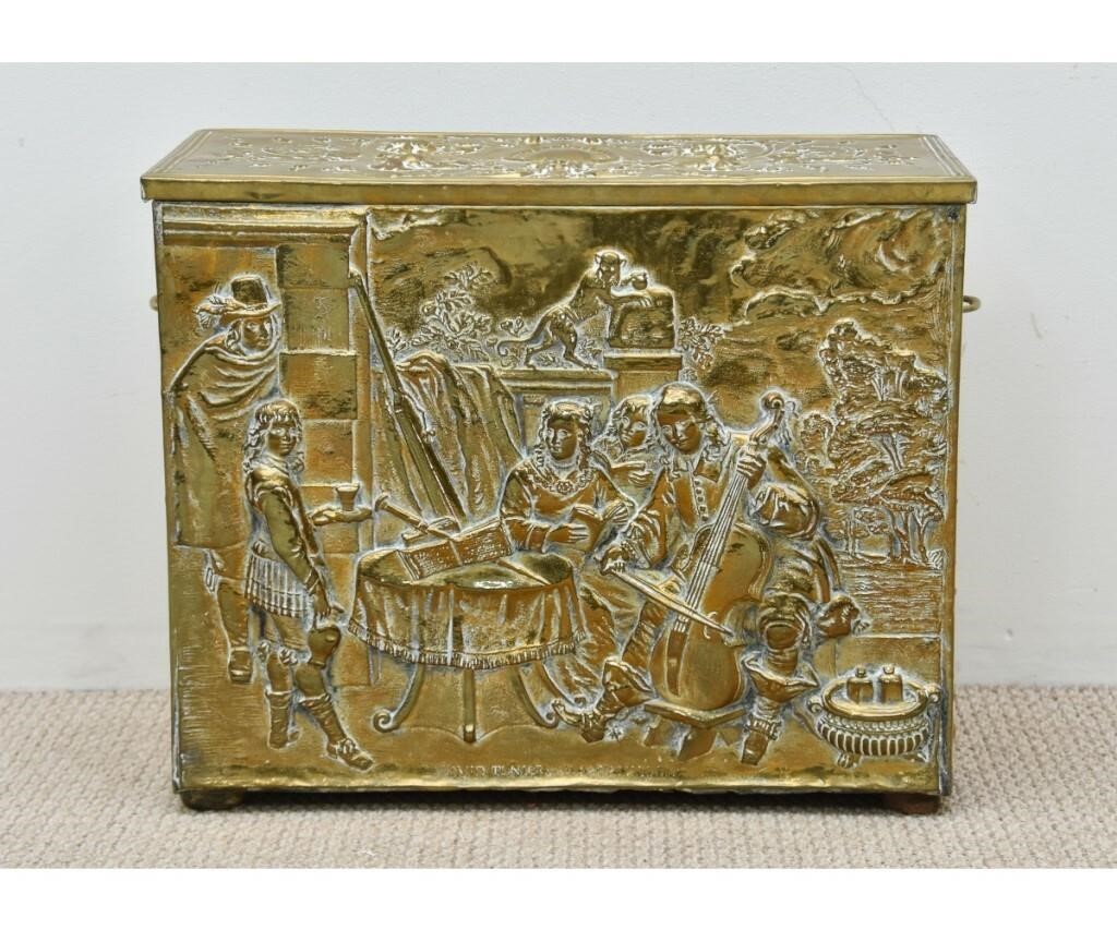 Continental brass kindling box 28b197