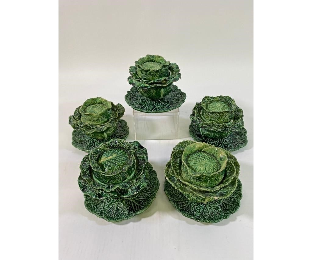 Five Portugese Lettuce Ware majolica 28b1f0