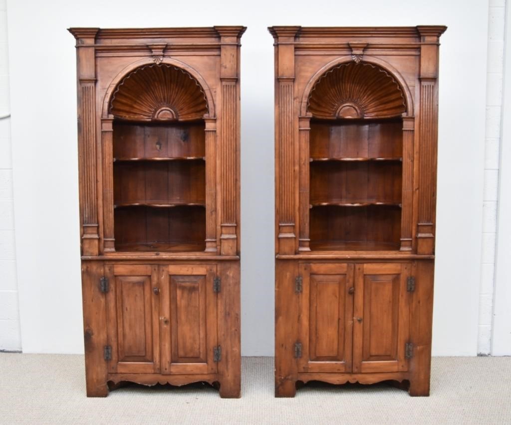 Pair of Chippendale style pine