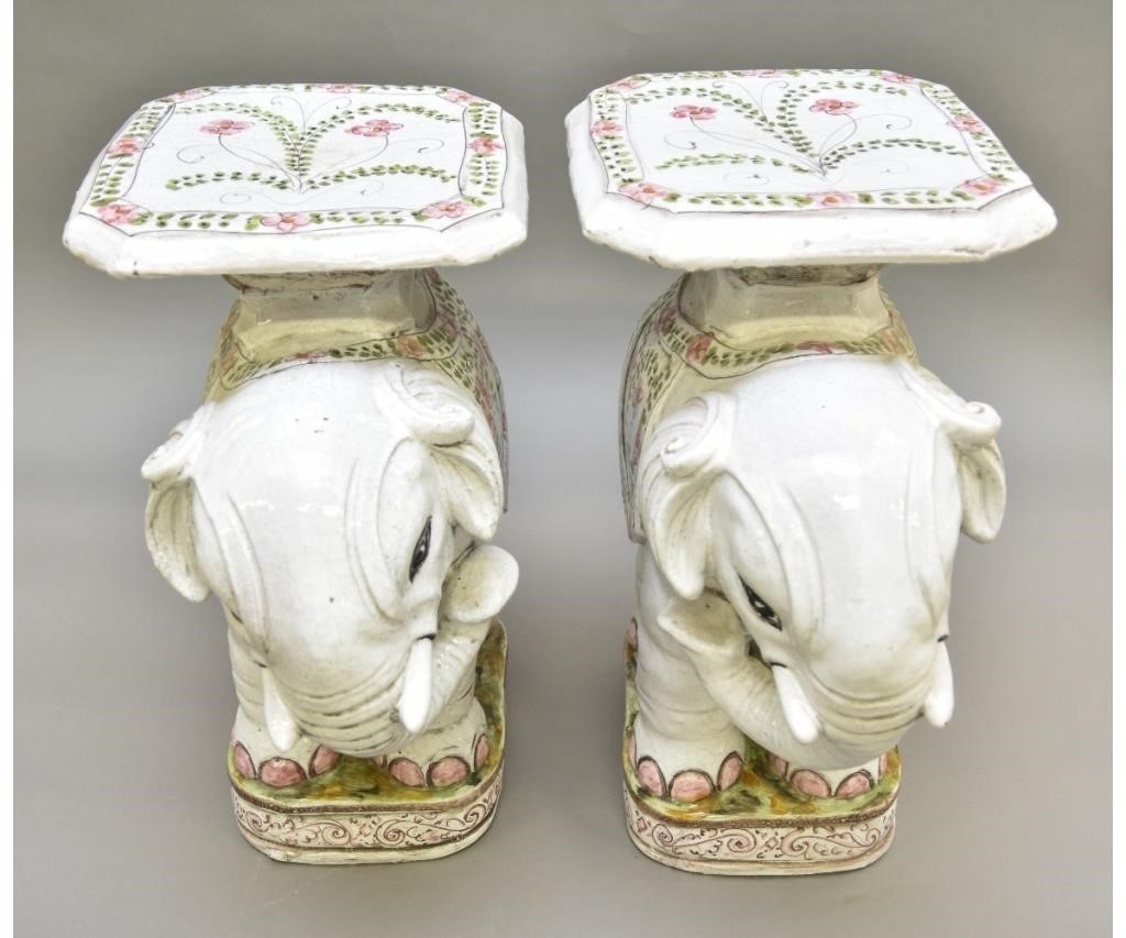Pair of terracotta glazed elephant 28b2e4