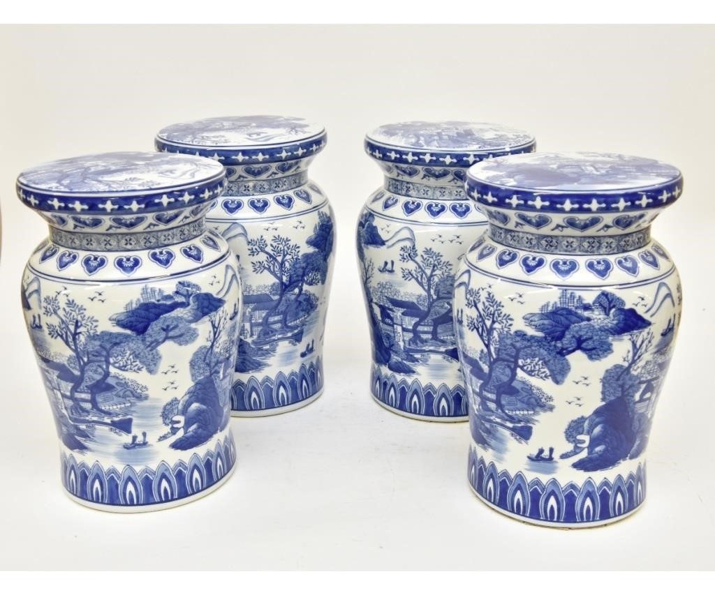 Set of four Chinese porcelain garden
