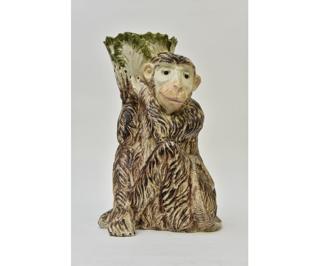 Italian ceramic monkey planter,