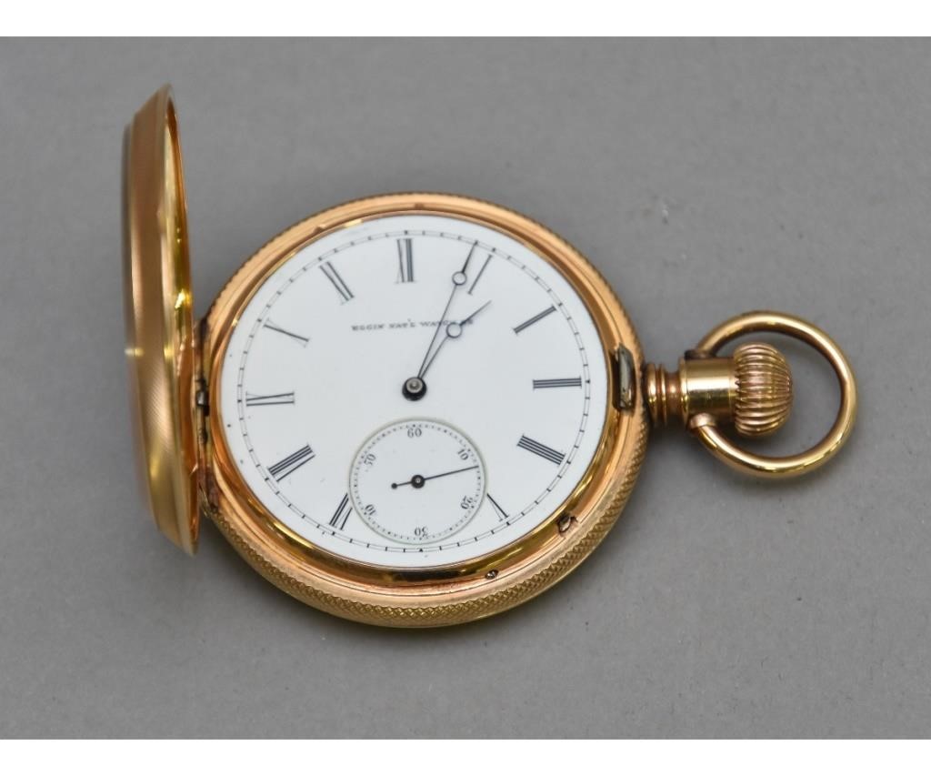 18kt gold Elgin pocket watch inscribed 28b2f0