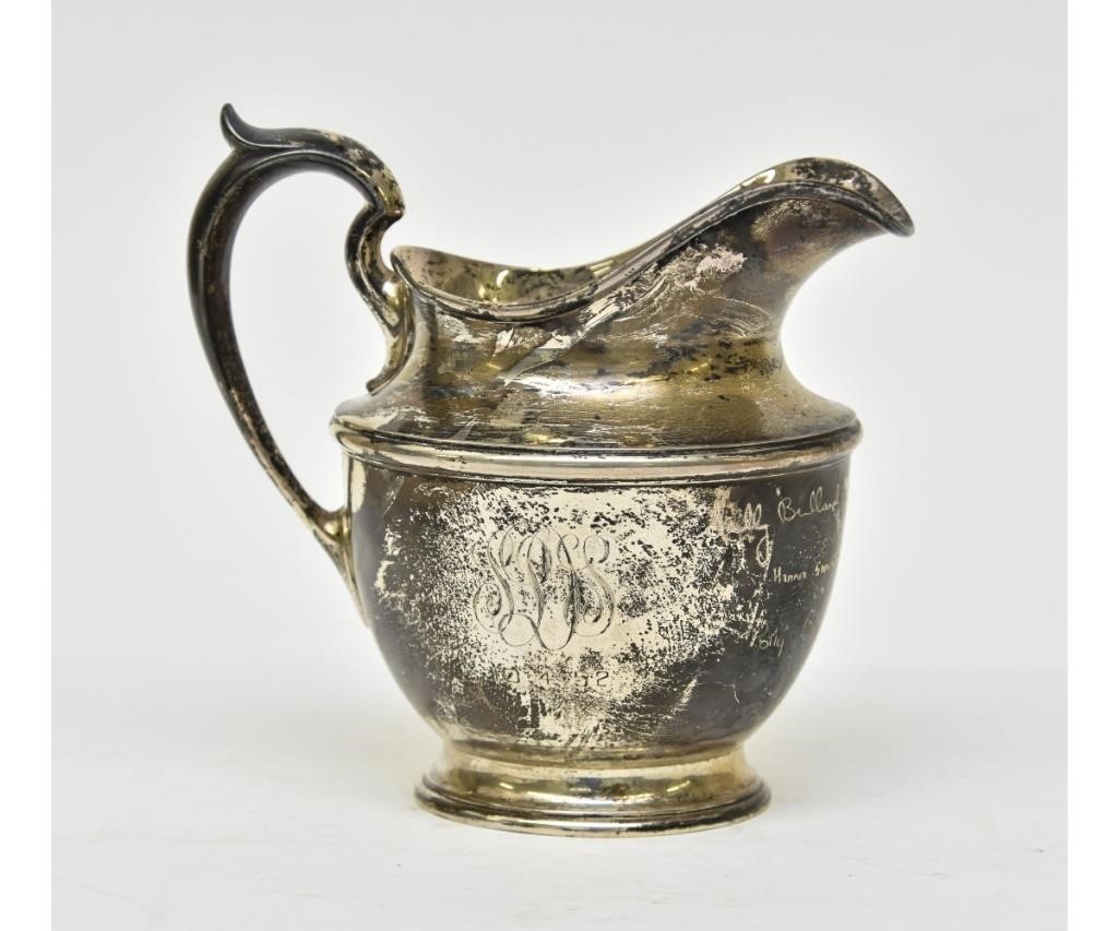 Sterling silver water pitcher,