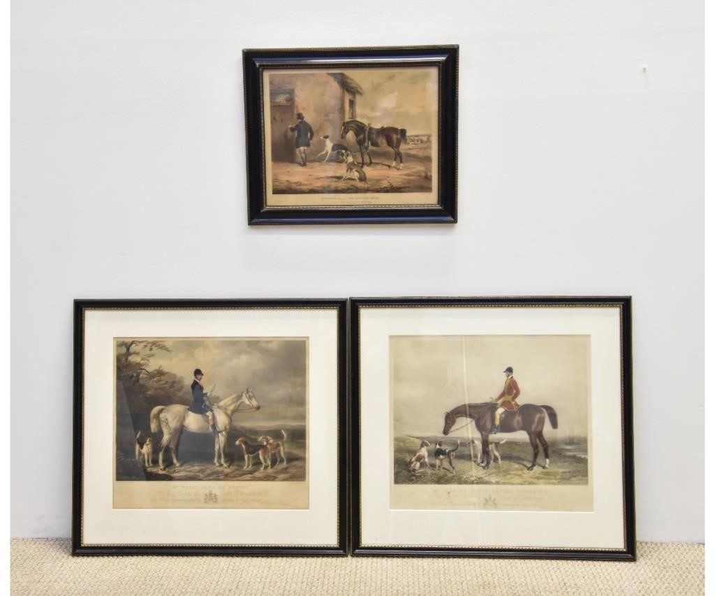 Pair of framed and matted fox hunting 28b308
