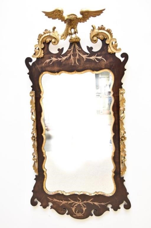 Chippendale style mahogany mirror,