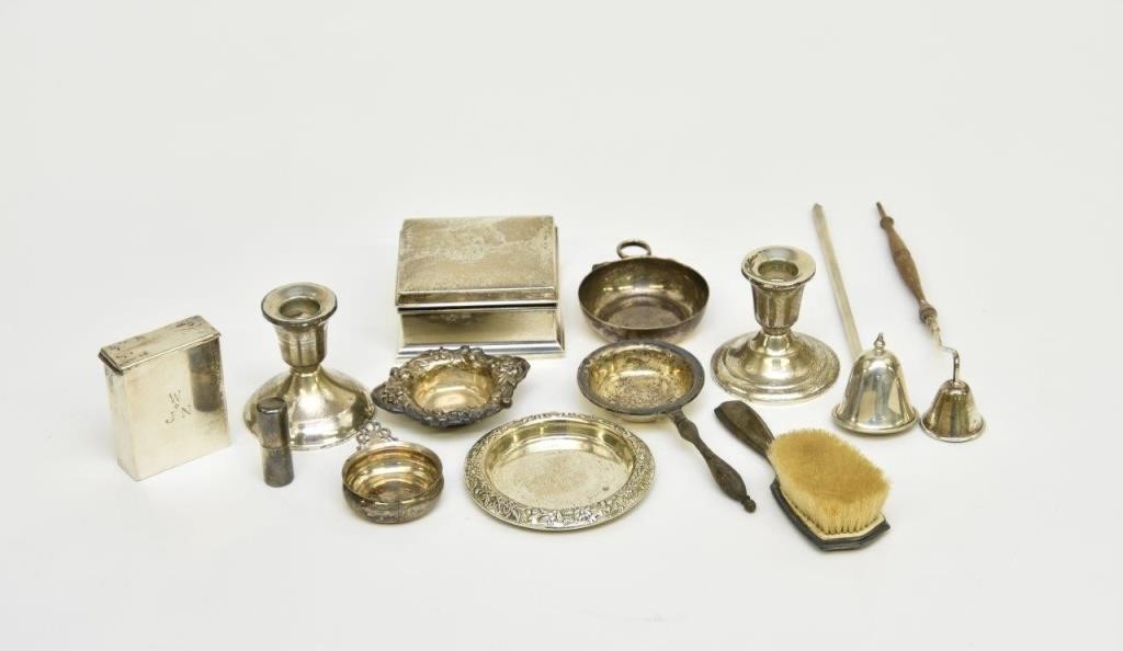 Sterling silver, some weighted, tableware