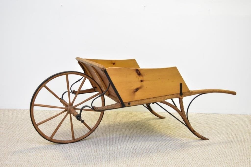 Wheel barrow of oak and pine with fine