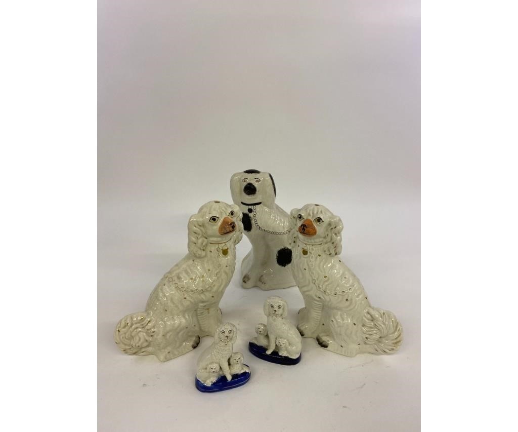 Small pair of Staffordshire poodles