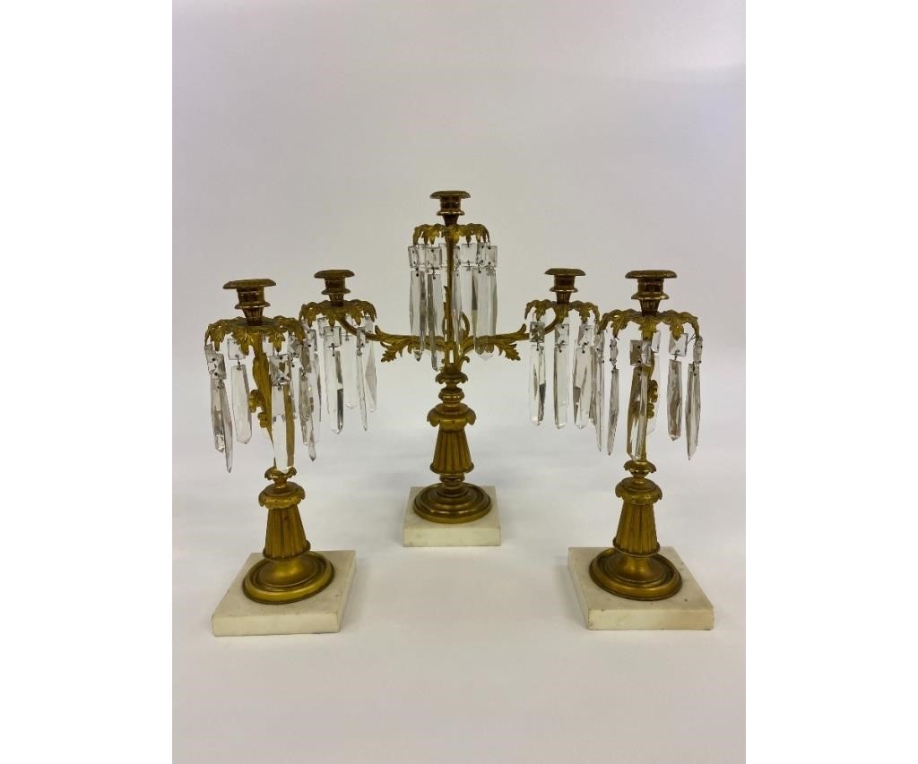 Three piece fire gilt girandole 28b361