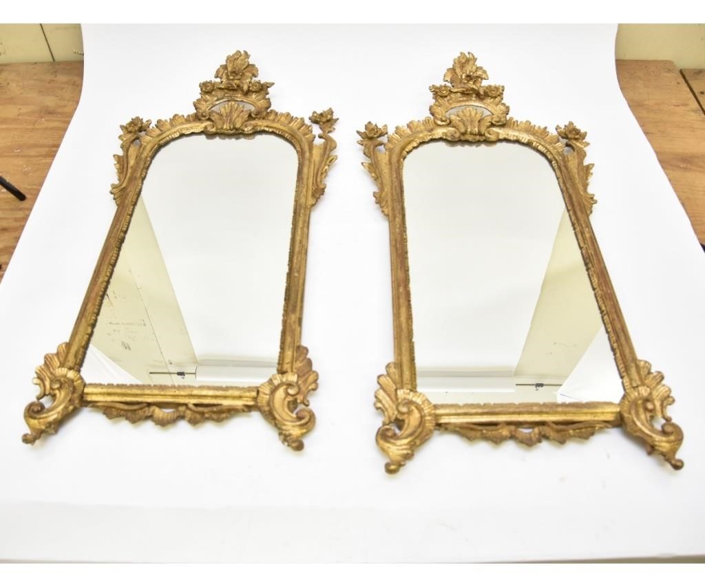 Pair of Italian carved gilt decorated