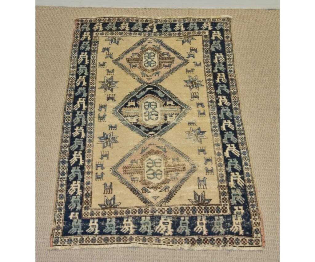 Kazak center hall carpet with geometric 28b3f0