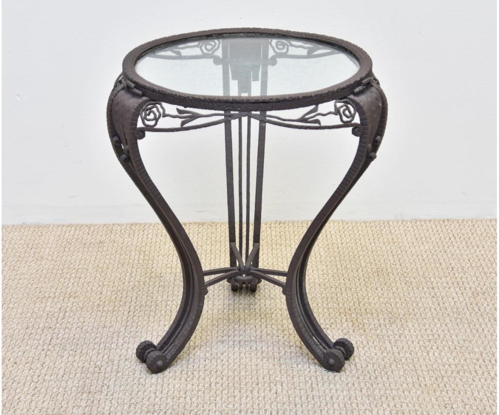 Art Deco wrought iron round table