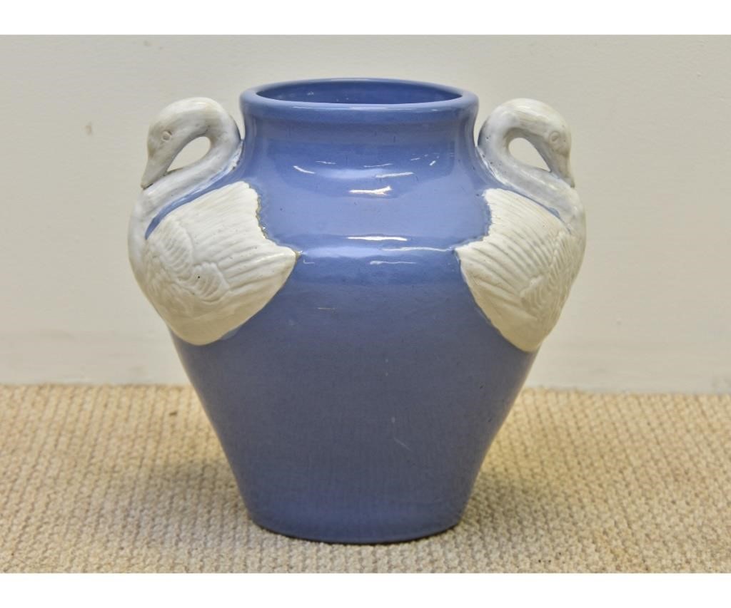 Large blue and white art pottery